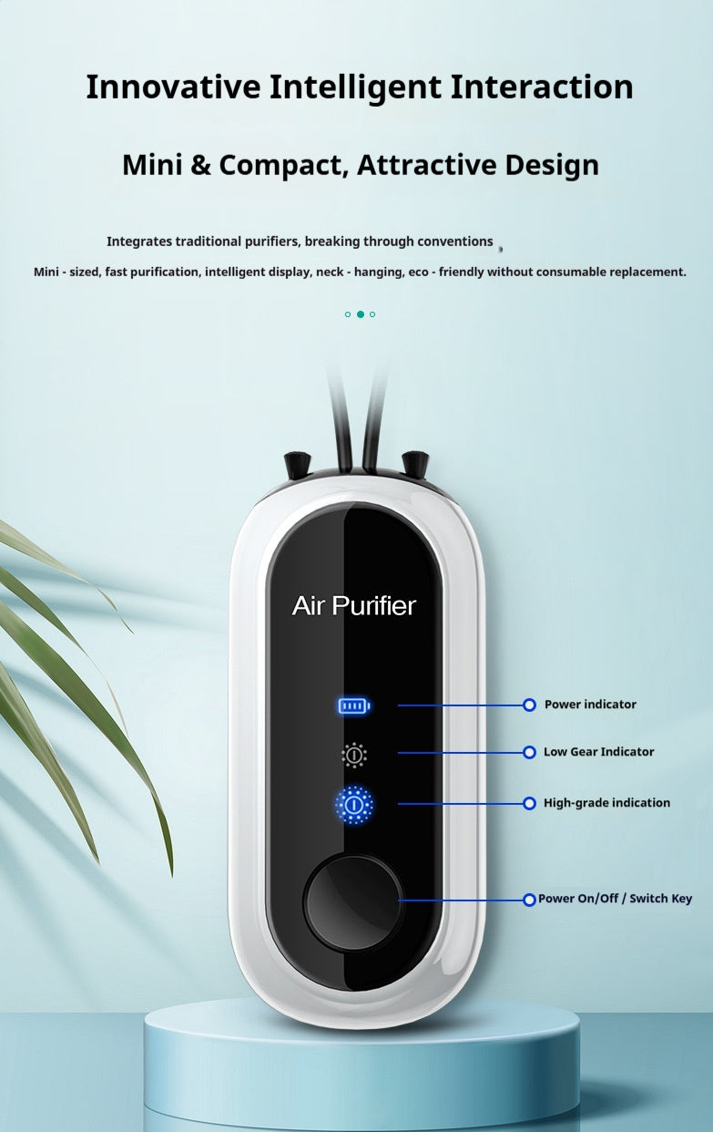 Portable Negative Ion Air Purifier Necklace, Personal Wearable Purification Device,1.2 Billion Ion Output
