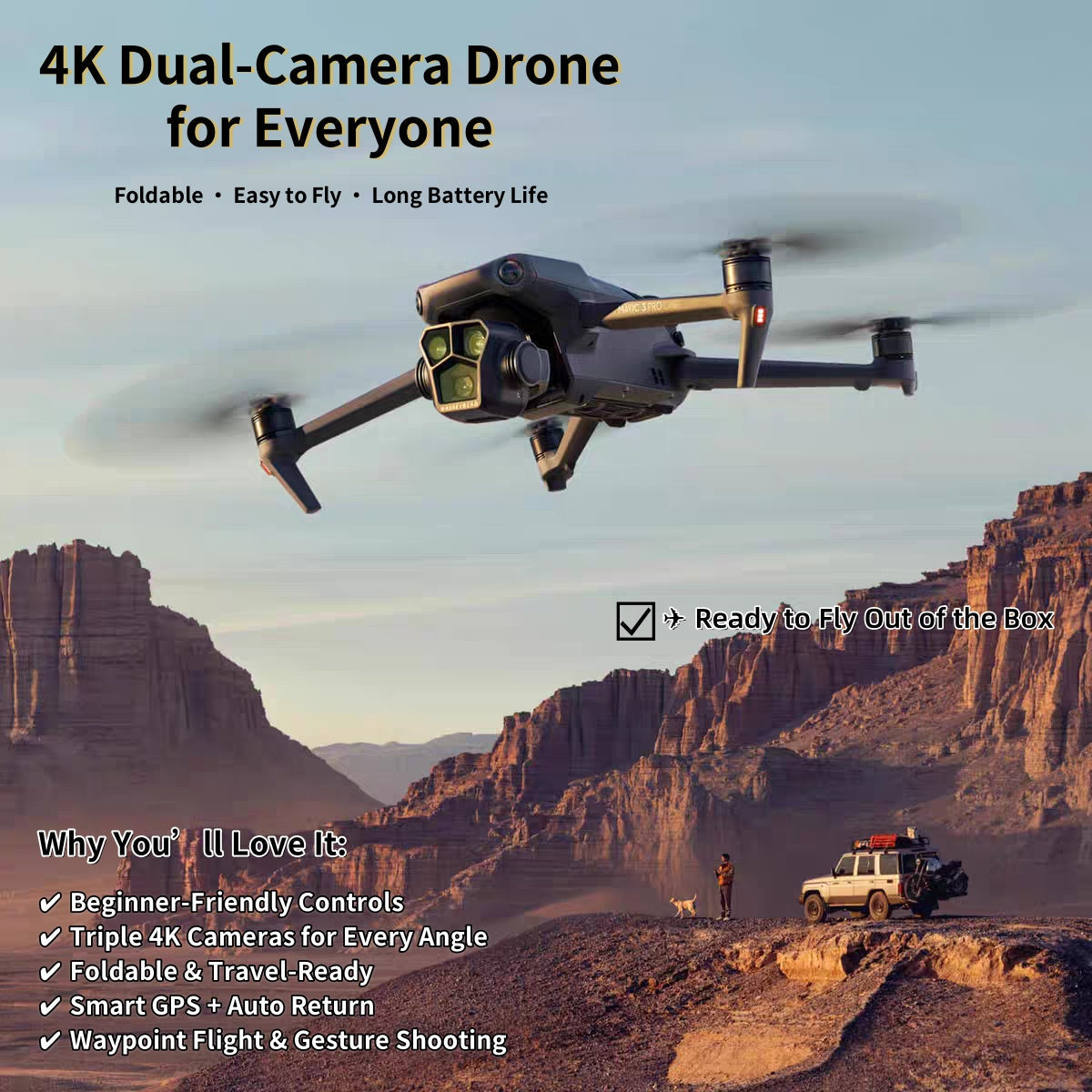 🚁 4K HD Camera Drone – Perfect for Travel, Photography & Gifting 📦 Foldable · Easy to Fly · Long Battery Life[✨ Limited Time Offer: 50% OFF  – Perfect Gift for Tech Lovers! 🎁]