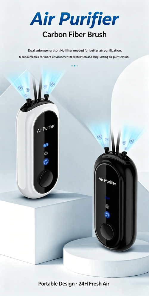 Portable Negative Ion Air Purifier Necklace, Personal Wearable Purification Device,1.2 Billion Ion Output