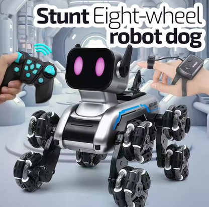 🎮Remote & Watch Control Stunt Spray Robot Dog