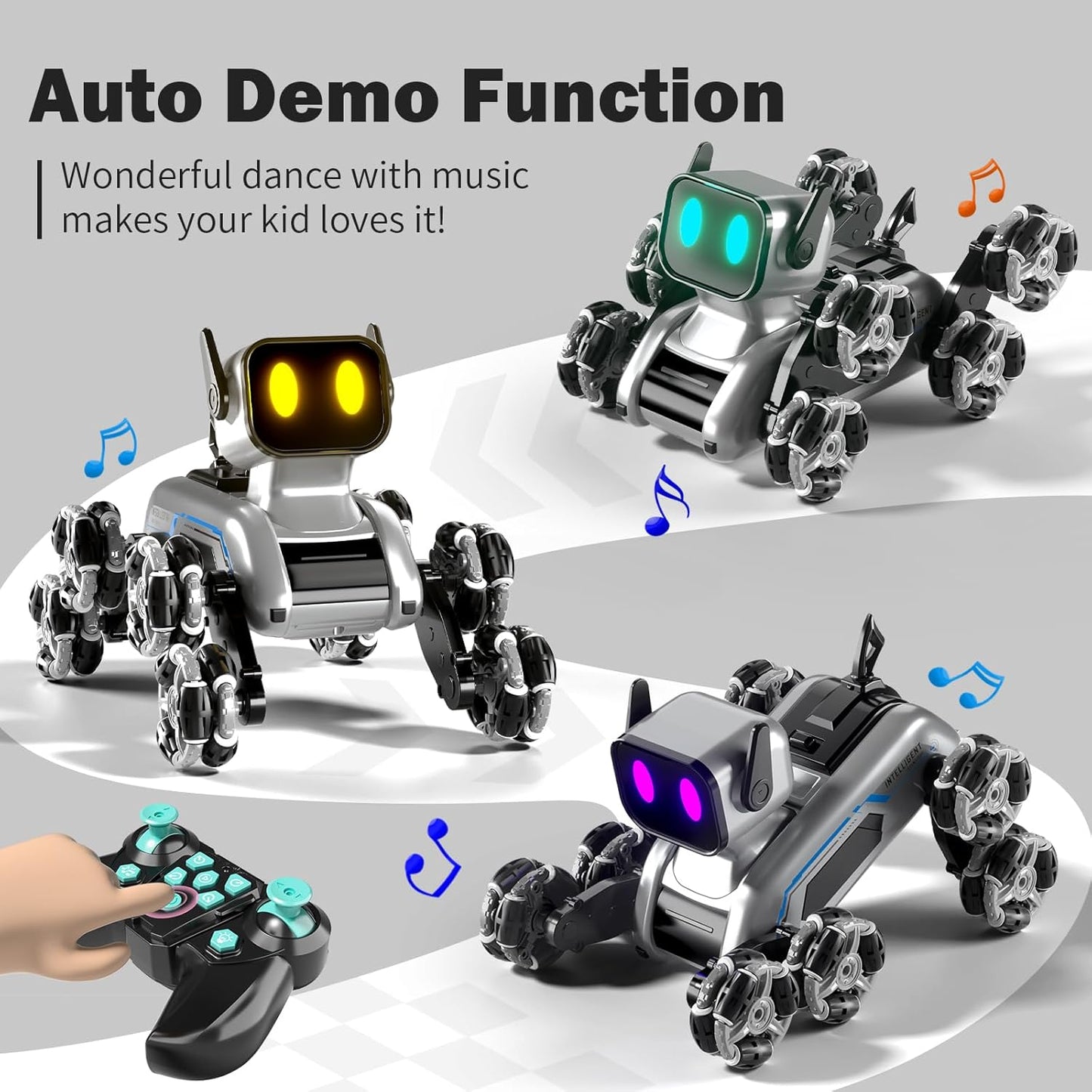 🎮Remote & Watch Control Stunt Spray Robot Dog