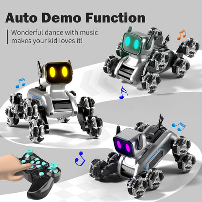 🎮Remote & Watch Control Stunt Spray Robot Dog