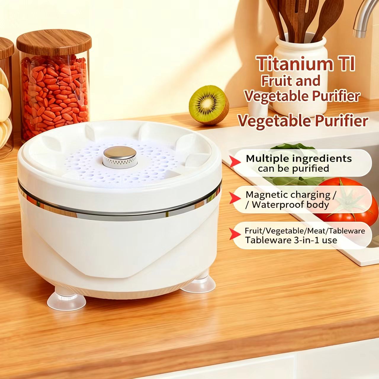 🥬 Fruit & Vegetable Washer – Removes Pesticides & Bacteria, No Chemicals Needed