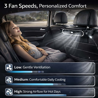 Universal Cordless Car Seat Cooling Fan (For Front or Back Seat Cooling)🌬️🚗