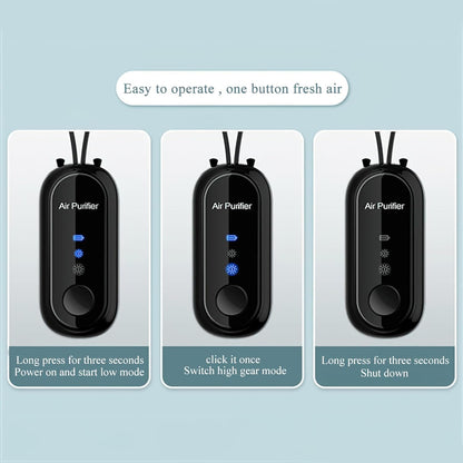 Portable Negative Ion Air Purifier Necklace, Personal Wearable Purification Device,1.2 Billion Ion Output