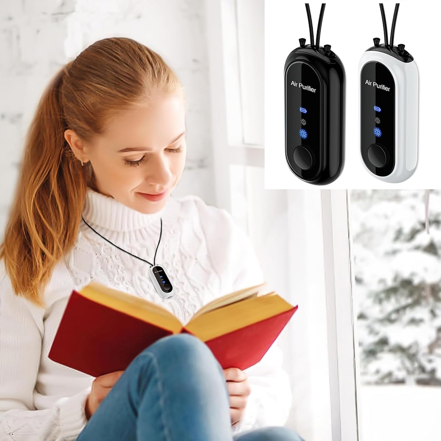Portable Negative Ion Air Purifier Necklace, Personal Wearable Purification Device,1.2 Billion Ion Output