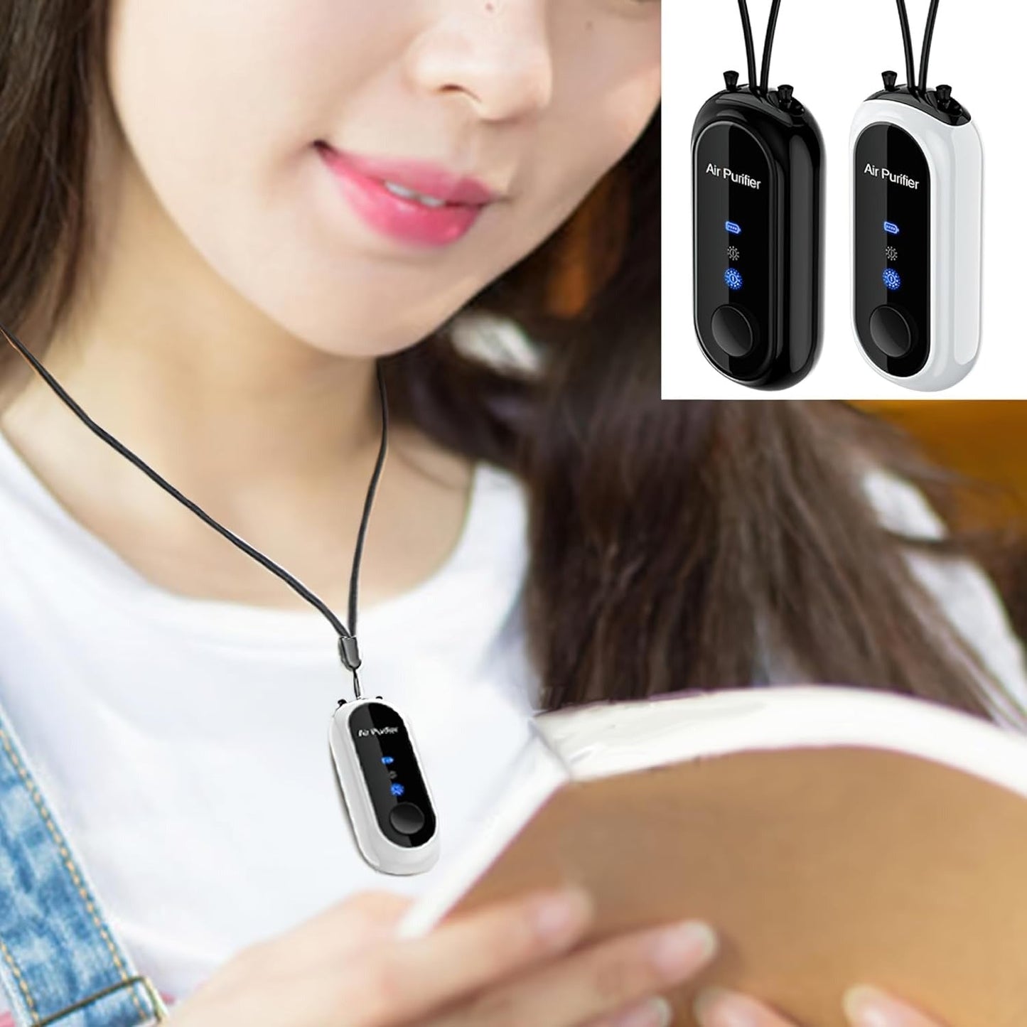 Portable Negative Ion Air Purifier Necklace, Personal Wearable Purification Device,1.2 Billion Ion Output