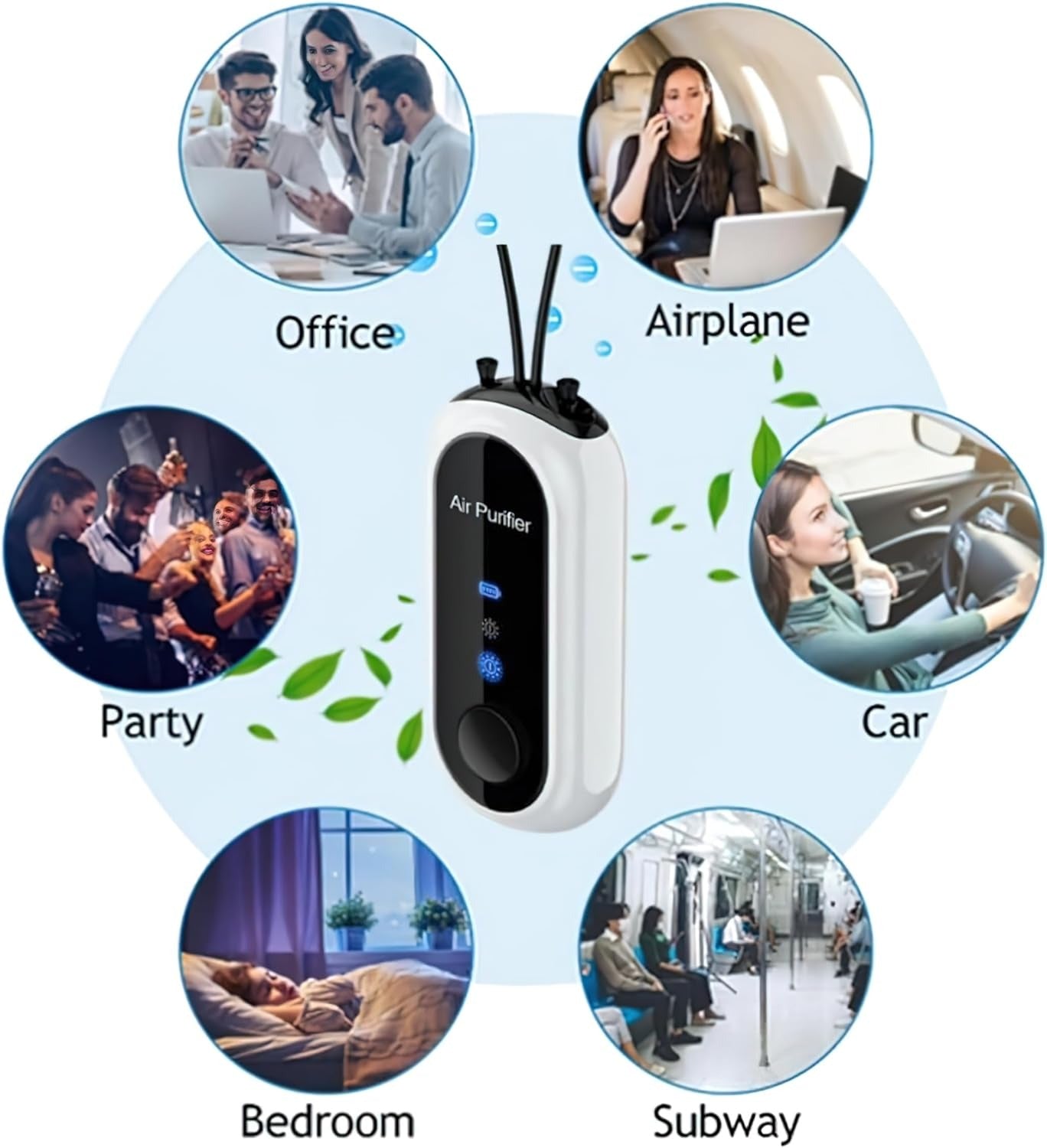 Portable Negative Ion Air Purifier Necklace, Personal Wearable Purification Device,1.2 Billion Ion Output