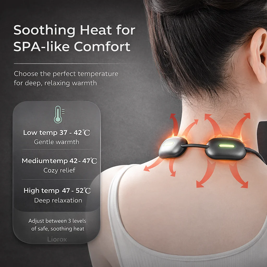 Mini Portable Heated Neck and Shoulder Massager, Pulse Therapy Neck Massager, Pendant Neck Support