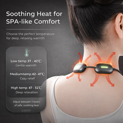 Mini Portable Heated Neck and Shoulder Massager, Pulse Therapy Neck Massager, Pendant Neck Support