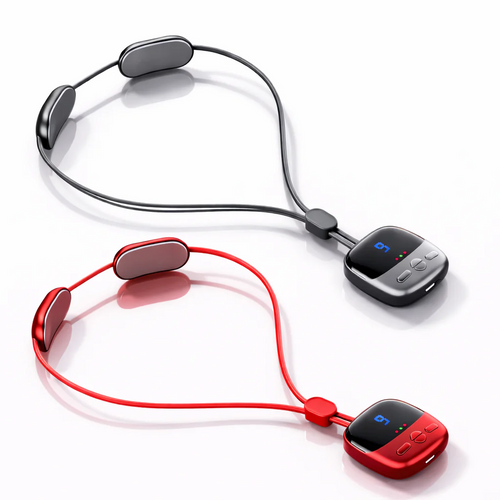 Mini Portable Heated Neck and Shoulder Massager, Pulse Therapy Neck Massager, Pendant Neck Support